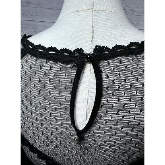 Esley ANTHRO small black lace sheer floral dress whimsygoth grunge y2k victorian - Picture 9 of 9